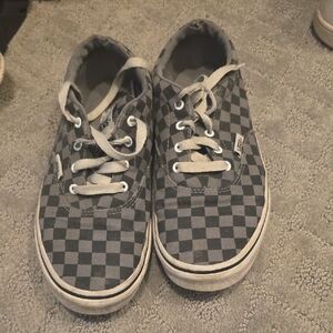 Vans Kids Gray Checkered Sneakers